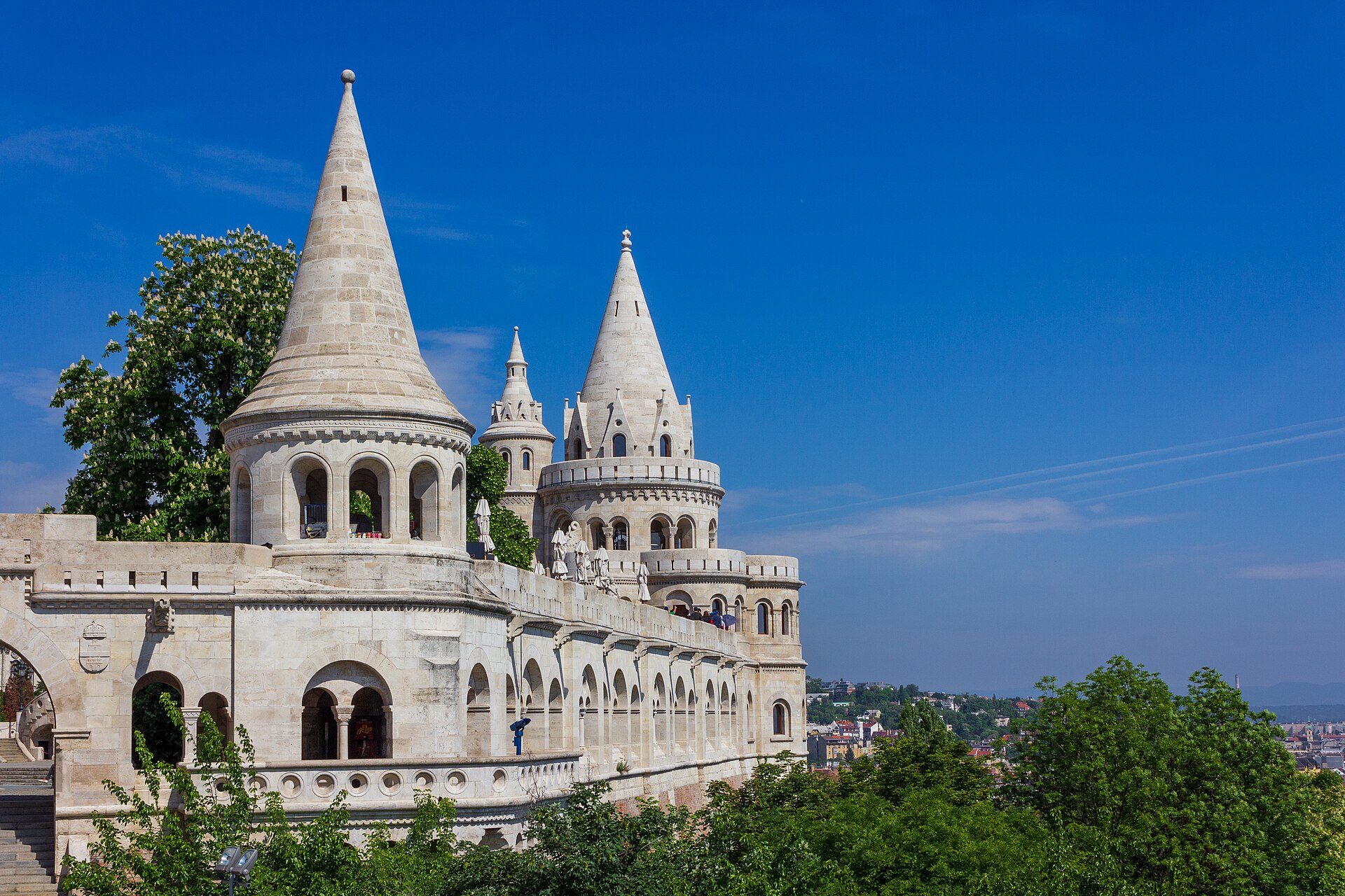 The white turrets of the Fisherman's Bastion