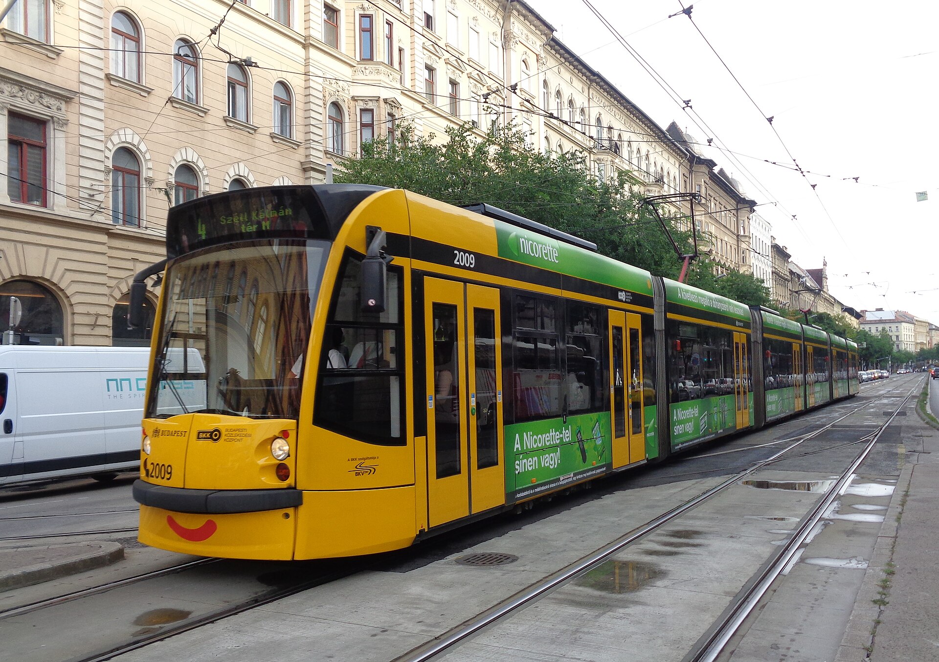 A tram on a Budapest boulevard