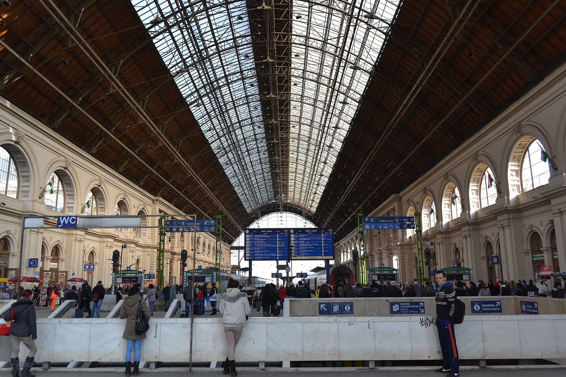 Inside Budapest Keleti railway station