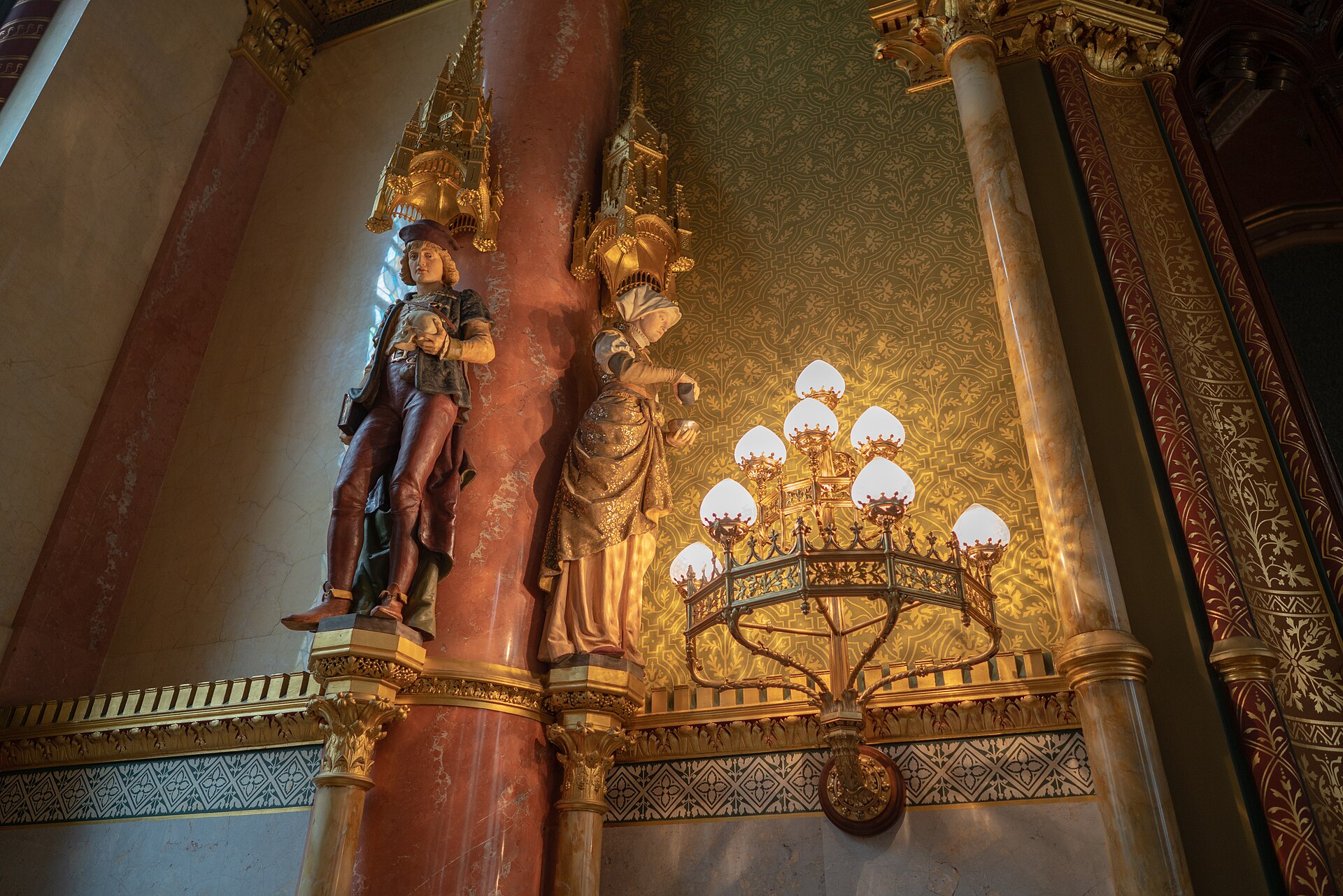 A gilded interior hall of the Hungarian Parliament