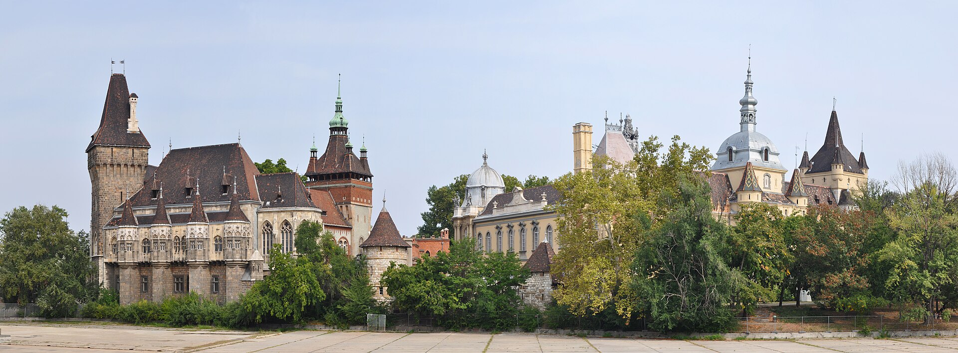 Vajdahunyad Castle across the park