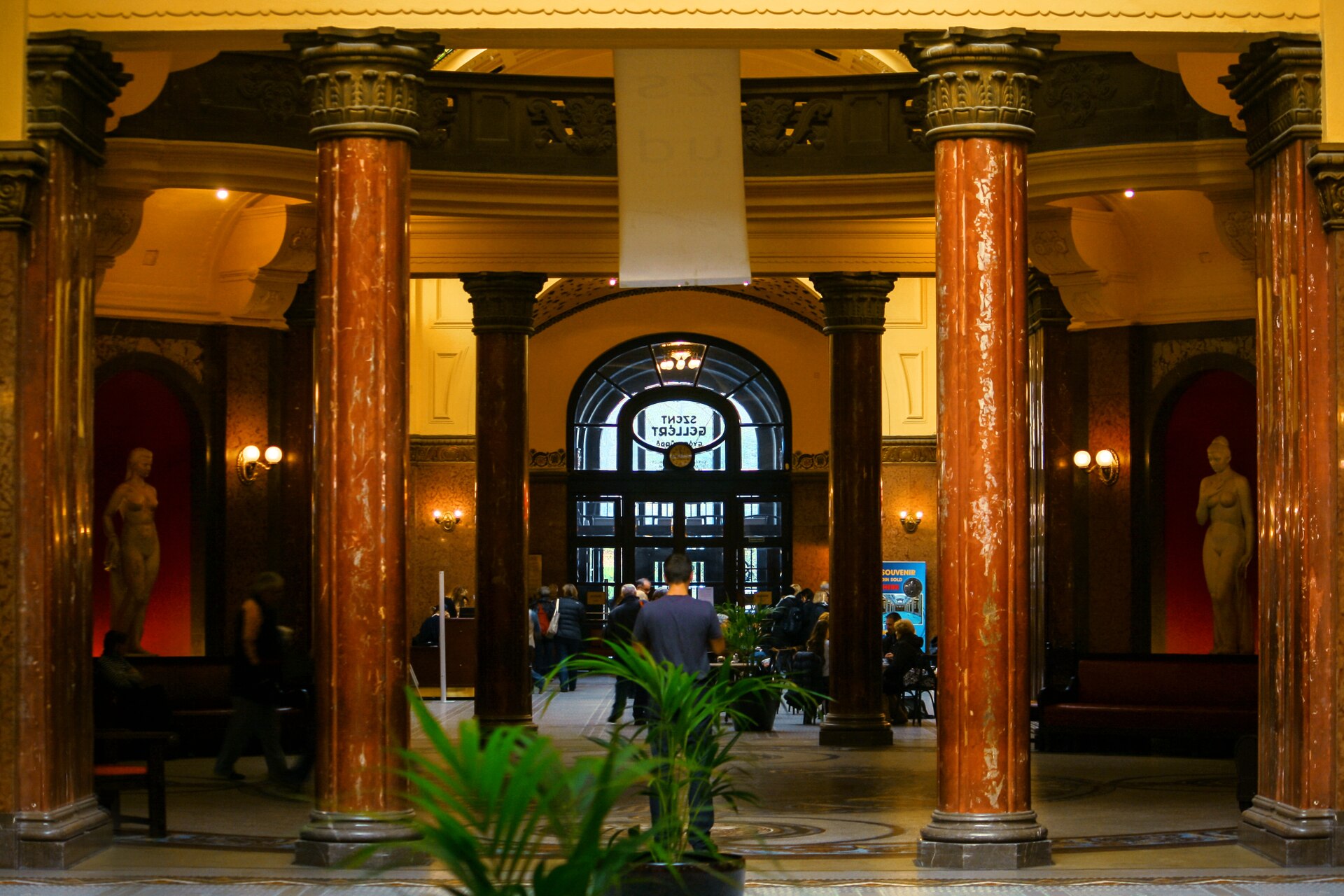 The columned interior of the Gellert Baths