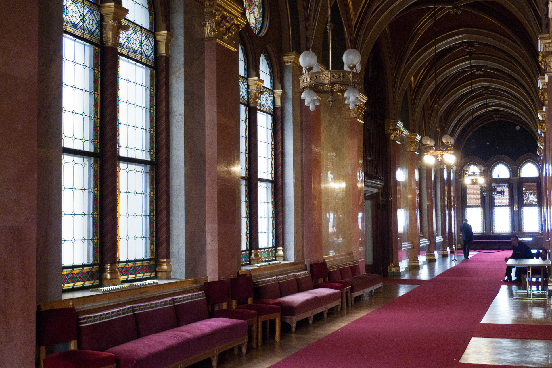 A corridor inside the Hungarian Parliament